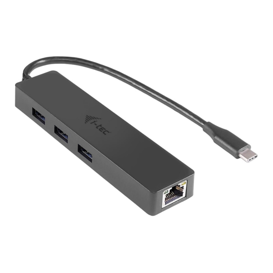 i-tec USB-C Slim HUB 3 Port + Gigabit Ethernet Adapter Gebrauchsanweisung