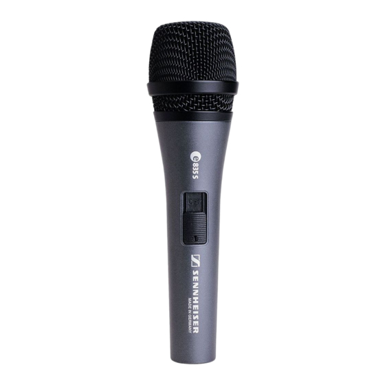 Sennheiser evolution e835 Bedienungsanleitung