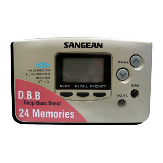 Sangean DT-110 Bedienungsanleitung