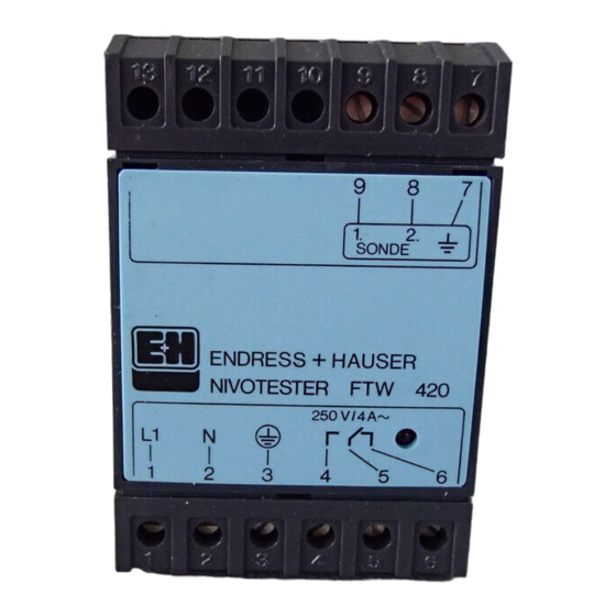 Endress+Hauser nivotester FTW 420 Technische Information