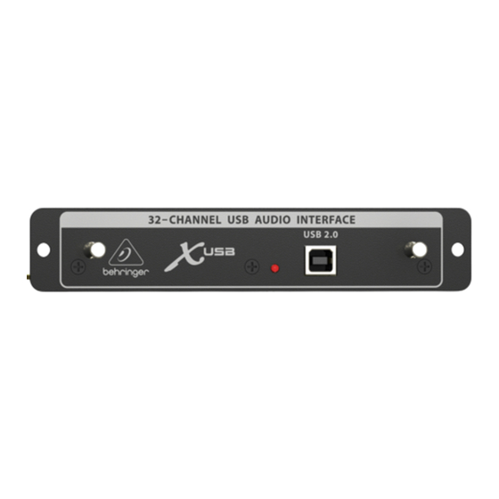 Behringer X-USB Schnellstartanleitung