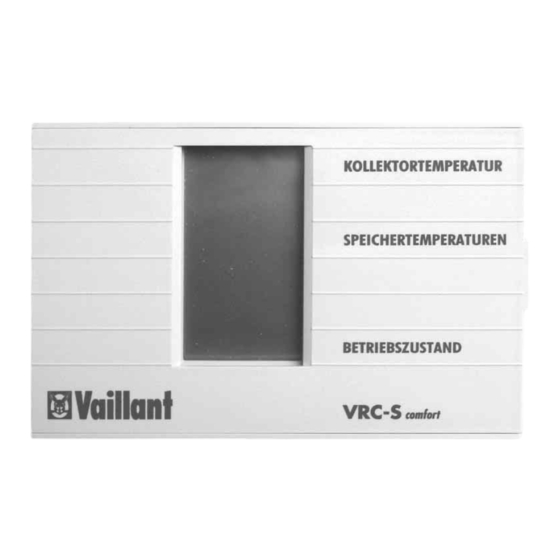 Vaillant VRC-S comfort Bedienungsanleitung