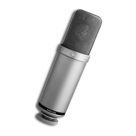 RODE Microphones NTK Bedienungsanleitung