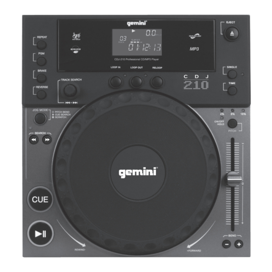 Gemini CDJ-210 Bedienungshandbuch