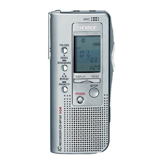 Sony ICD-BP100 Bedienungsanleitung