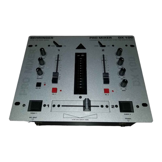 Behringer PRO MIXER DX1000 Bedienungsanleitung