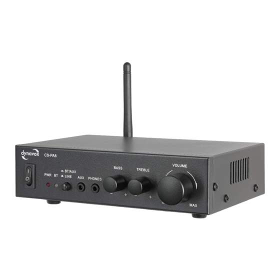 DynaVox CS-PA8 Bedienungsanleitung