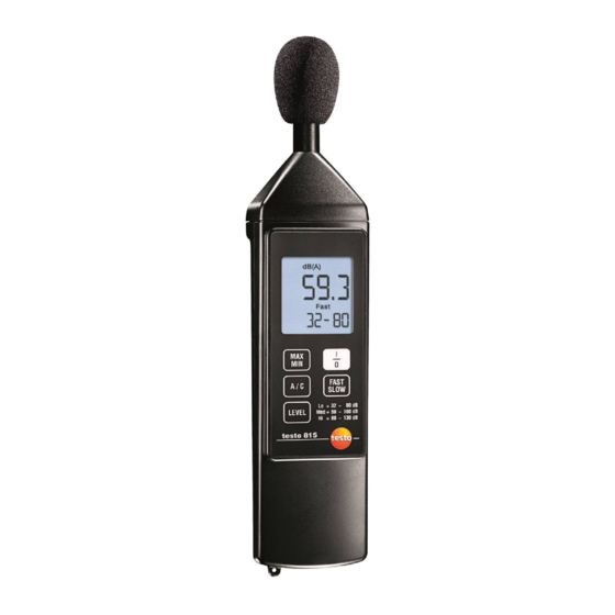 testo 815 Bedienungsanleitung