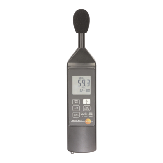 testo 815 Bedienungsanleitung