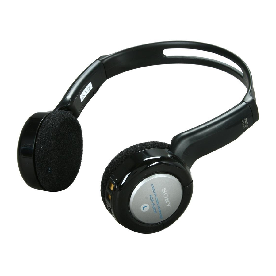 Sony MDR-IF240RK Bedienungsanleitung