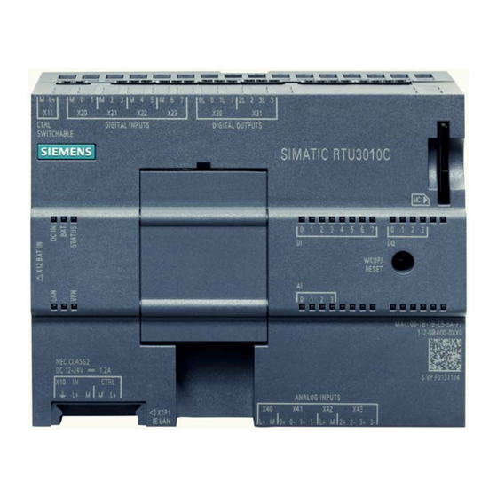 Siemens SIMATIC RTU3010C Betriebsanleitung