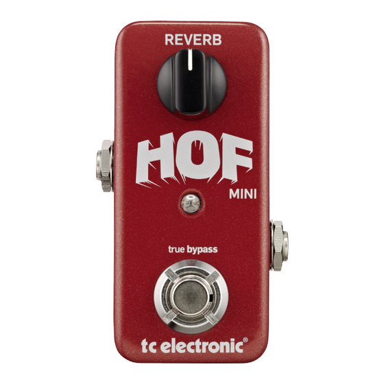 TC Electronic Hall of Fame Mini Reverb Bedienungsanleitung
