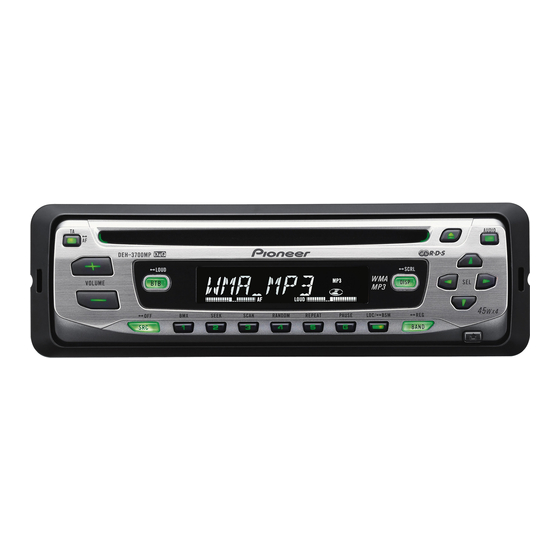 Pioneer DEH-3700MP Installationsanleitung