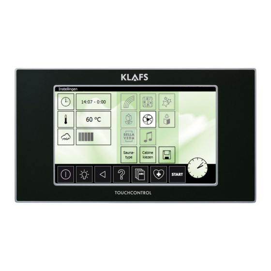Klafs TOUCHCONTROL Bedienungsanleitung
