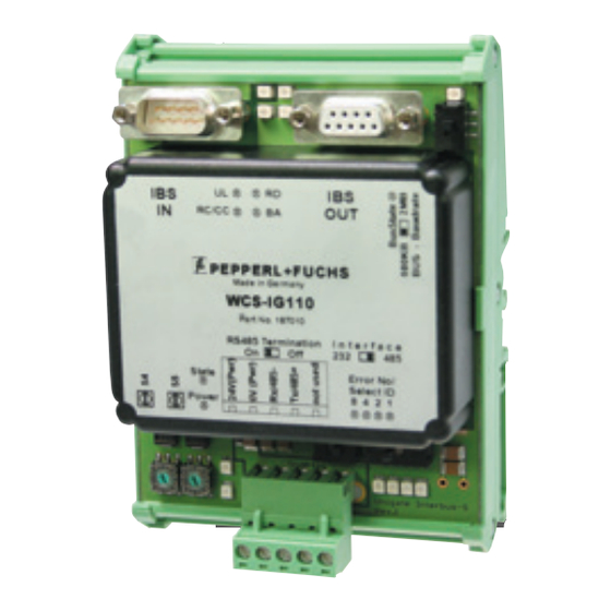 Pepperl+Fuchs WCS-IG110 Handbuch