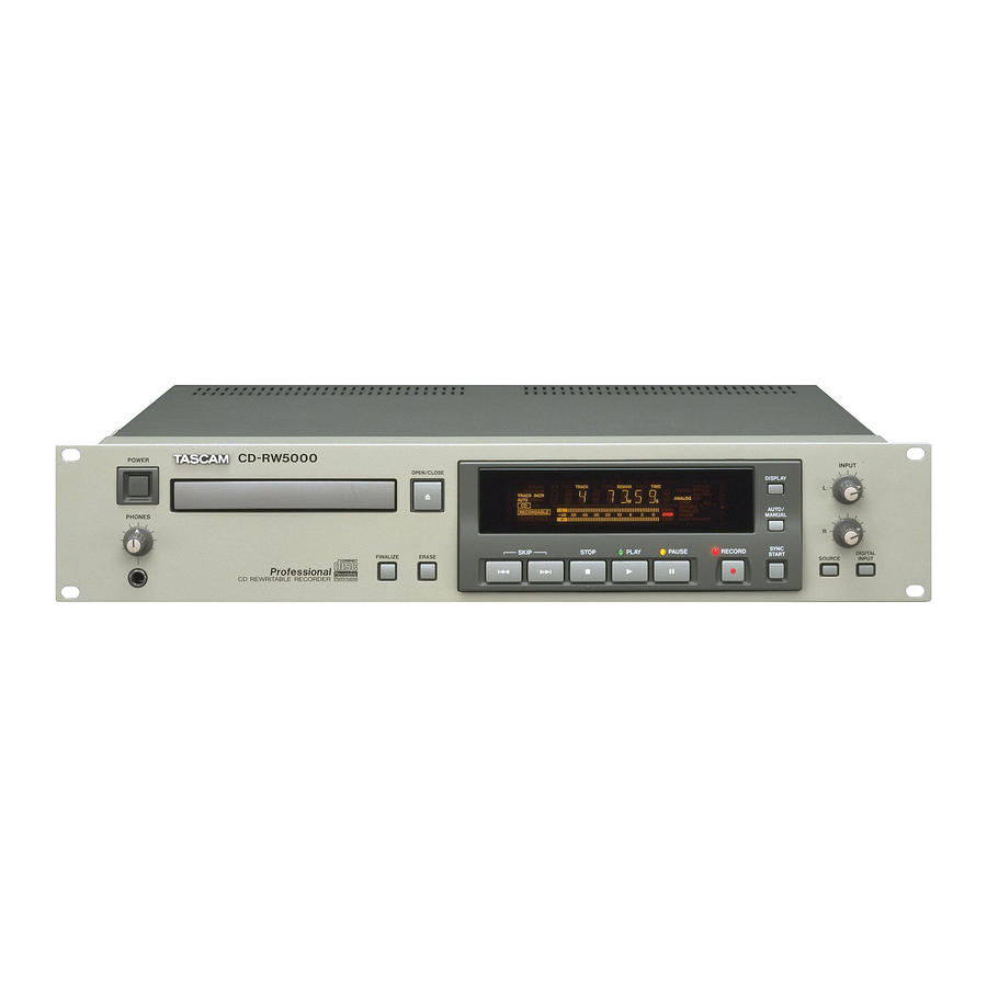 Tascam CD-RW5000 Benutzerhandbuch