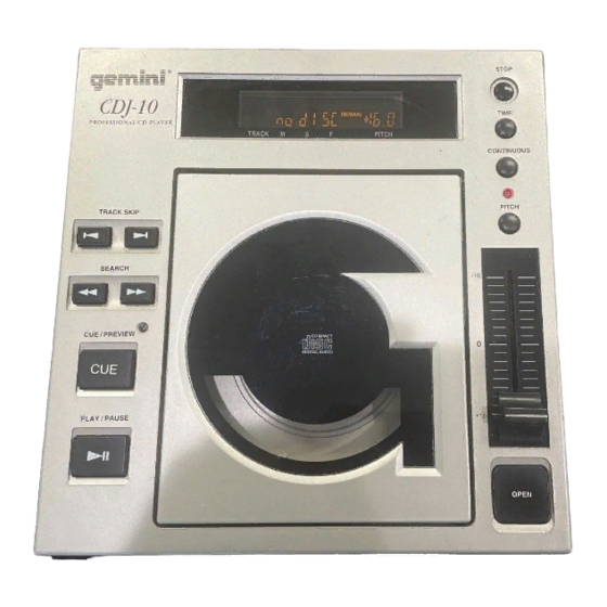 Gemini CDJ-10 Bedienungsanleitung