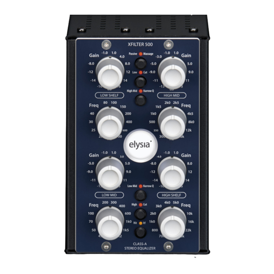 elysia xfilter 500 Handbuch