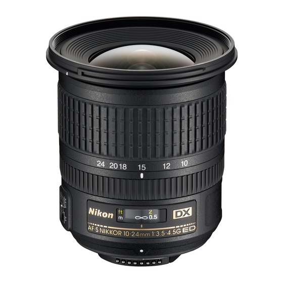 Nikon AF-S DX NIKKOR 10-24mm f/3.5-4.5G ED Benutzerhandbuch