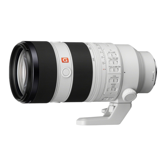 Sony e-mount FE 70-200mm F2.8 GM OSS Anleitung