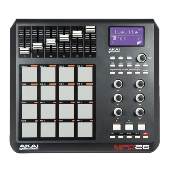 Akai Professional MPD26 Kurzanleitung