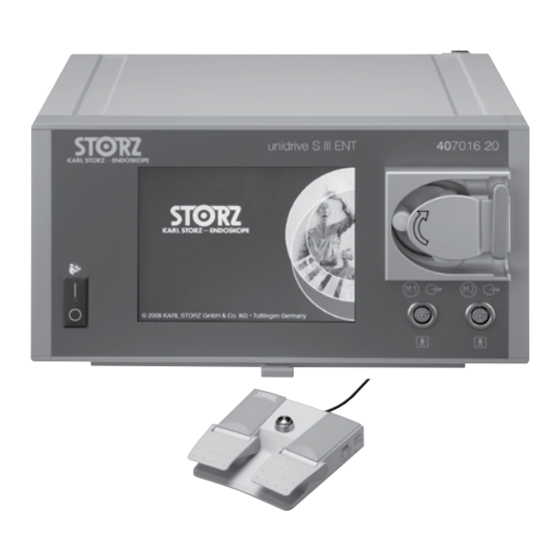 Storz UNIDRIVE S III ENT Bedienungsanleitung