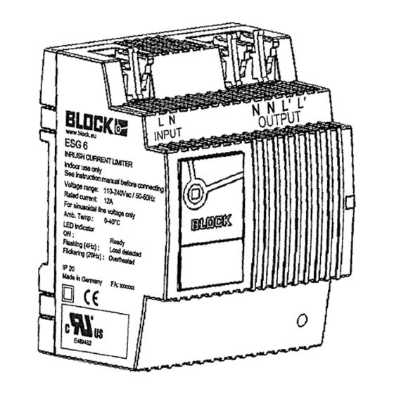 Block ESG 6 Gebrauchsanleitung
