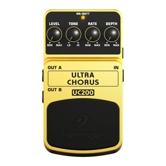 Behringer ULTRA CHORUS UC200 Kurzanleitung