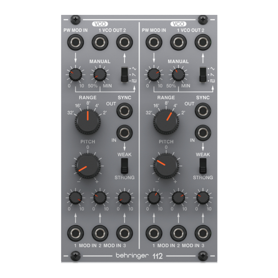 Behringer 112 DUAL VCO Schnellstartanleitung