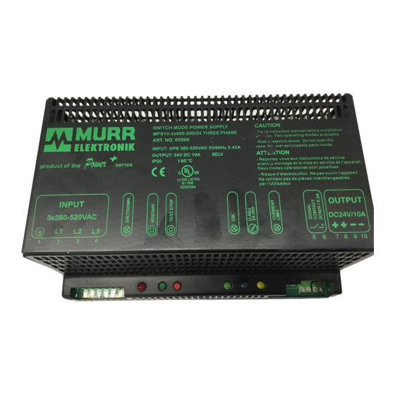 Murr elektronik MPS10-3x400-500/24 Bedienungsanleitung