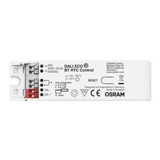 OSRAM DALIeco BT control Bedienungsanleitung