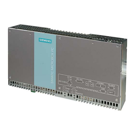 Siemens SIMATIC Microbox PC 427B Handbücher