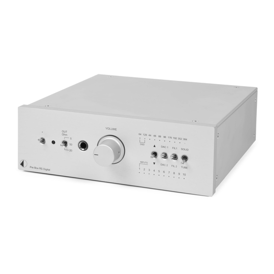 Pro-Ject Audio Systems Pre Box RS Digital Bedienungsanleitung