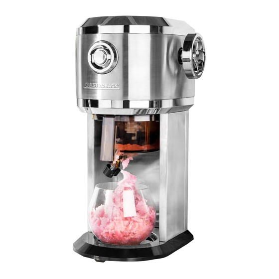 Gastroback DESIGN ICE SHAVER Bedienungsanleitung