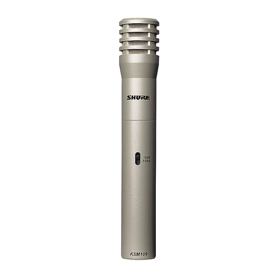 Shure KSM109 Bedienungsanleitung