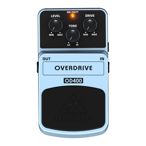 Behringer OVERDRIVE OD400 Bedienungsanleitung