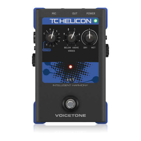 TC-Helicon VoiceTone H1 Bedienungsanleitung