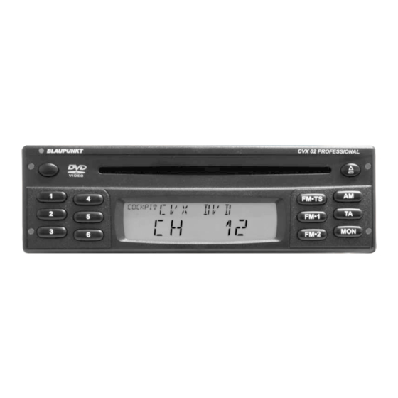 Blaupunkt CVX 02 PROFESSIONAL Bedienungsanleitung
