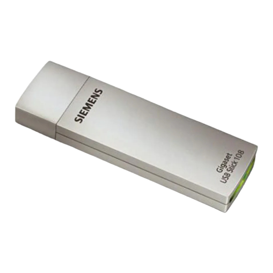 Siemens Gigaset USB Stick 108 Kurzbedienungsanleitung