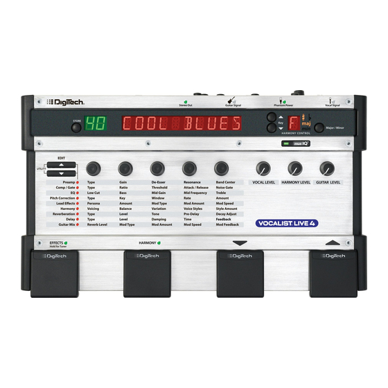 DigiTech Vocalist live 4 Benutzerhandbuch