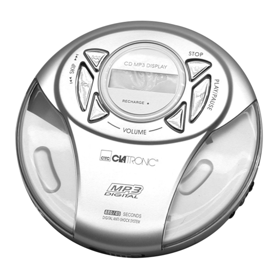 Clatronic CDP 537 MP3 Bedienungsanleitung, Garantie