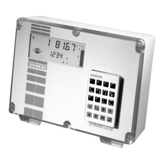 Siemens SITRANS LU 02 Betriebsanleitung