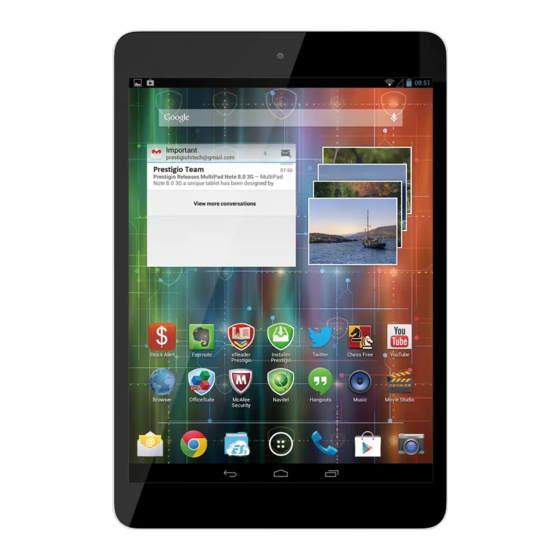 Prestigio Multipad 4 Quantum 7.85 PMP5785C QUAD Schnellanleitung