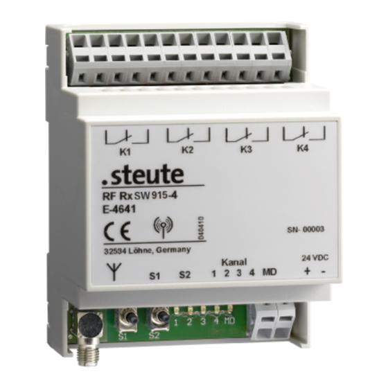 steute RF Rx SW868-4W 24VAC/DC Montage- Und Anschlussanleitung
