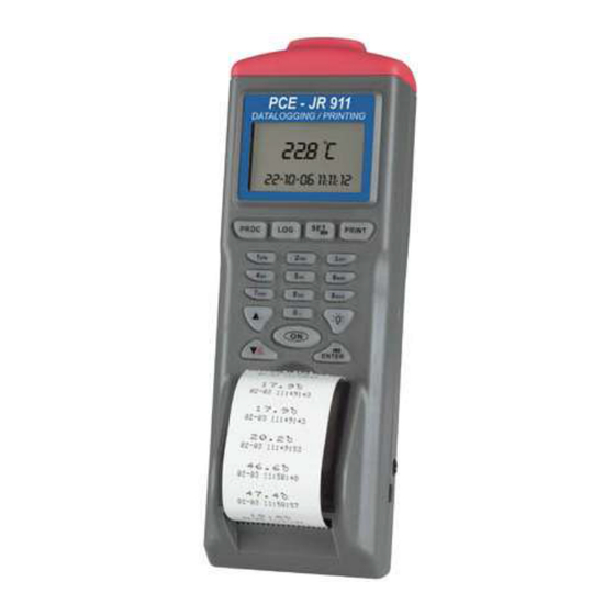 PCE Instruments PCE-JR 911 Bedienungsanleitung