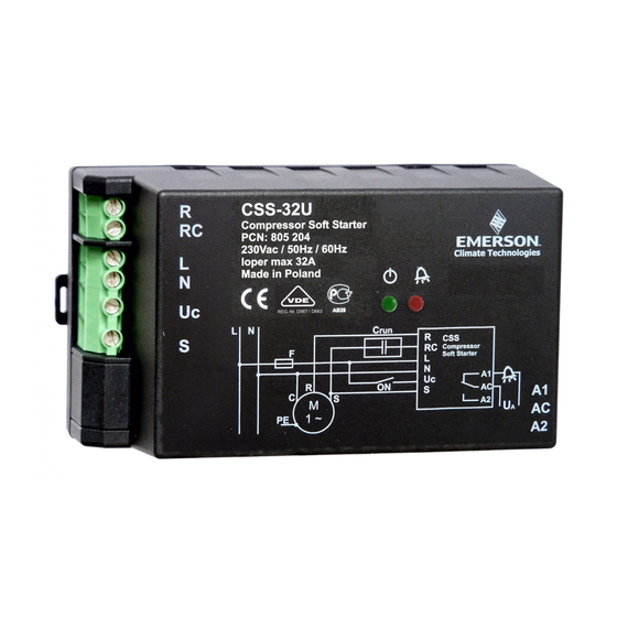 Emerson Compressor Soft Starter CSS-Serie Bedienungsanleitung