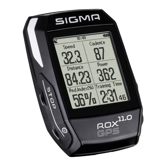 Sigma ROX GPS 11.0 Bedienungsanleitung
