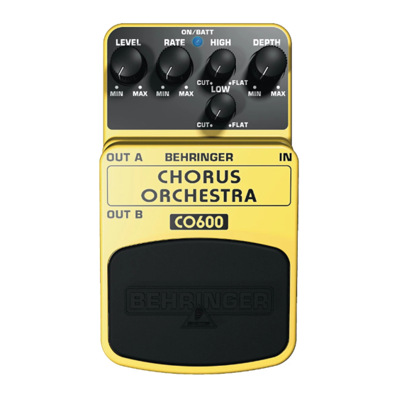 Behringer CHORUS ORCHESTRA CO600 Bedienungsanleitung