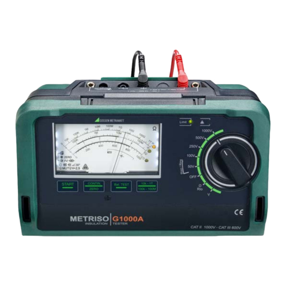 Gossen MetraWatt METRISO G1000A Handbücher