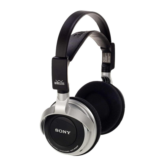 Sony MDR-RF800RK Bedienungsanleitung